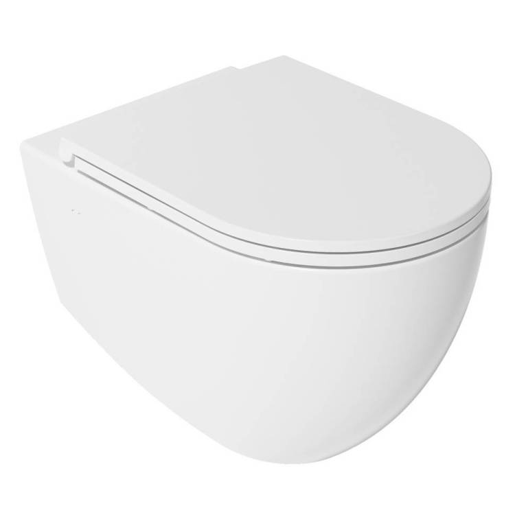 Унитаз подвесной Isvea Infinity 10NF02001SV + 40KF0200I-S безободковый, с крышкой-сиденьем микролифт