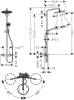 Душевая стойка Hansgrohe Croma Select S 280 1jet 26890670 с термостатом, матовый черный фото 3
