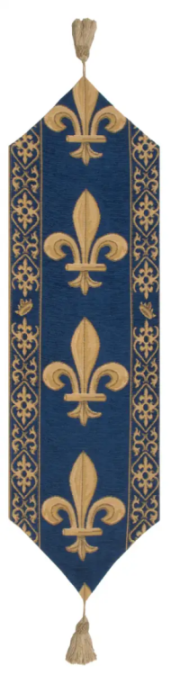 Бельгийская настольная дорожка Charlotte Home Fleur De Lys Blue TR/Флер-де-лис синий 30х120, Бельгия