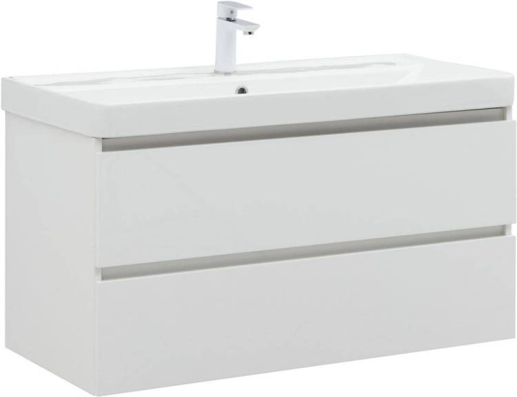 Тумба под раковину Aquanet Vega 100 316655 белый глянец