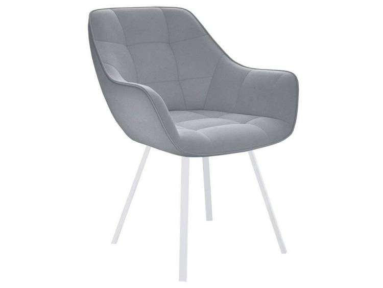 Стул Дик DikLine 252 М 00-00062312 B22 GREY, ножки белые, поворотный
