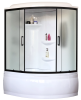 Душевая кабина Royal Bath RB 150ALP-C-BL левая, профиль черный, стекло матовое, 150x100x225