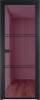 Межкомнатная дверь Profil Doors 3 AX цвет профиля Черный, стекло безопасное 6 мм фиолетовое шпион 600x2000