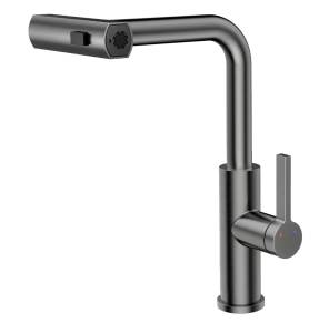 Смеситель для кухни Rush Tinos TI3732-18Grey с выдвижной лейкой, графит