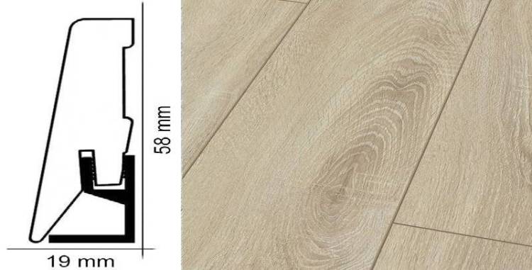 Плинтус Kronotex ktex1 Дуб деревенский Бежевый 2400x58x19