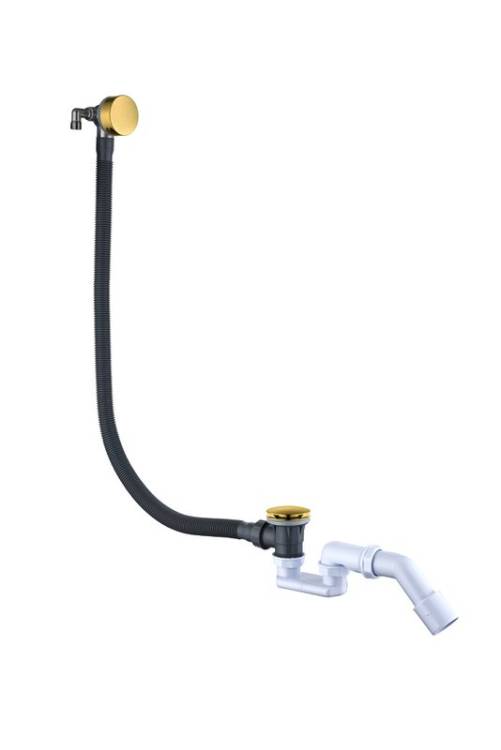 Слив-перелив для ванны Boheme 631-MG 50 мм, клик-клак, матовое золото, с сифоном