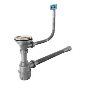 Сифон для мойки Iddis Optima Home 900CVG0P10VD с выпуском и переливом, 3.1/2x40мм