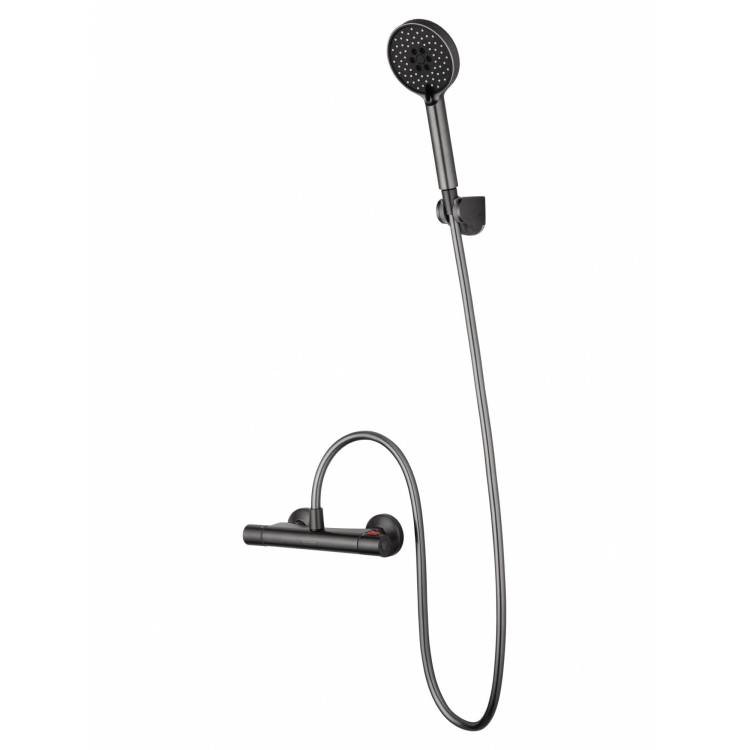 Смеситель для душа Wonzon & Woghand WW-B1005-A-BGG термостатический, темный графит