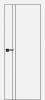 Межкомнатная дверь Profilo Porte PX-20 полотно Белое матовое, кромка AL черная с 4-х сторон, молдинг черный 5 мм 800x2000