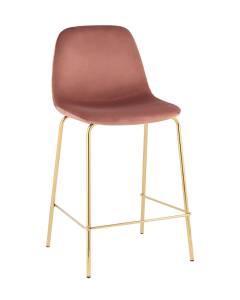 Стул полубарный Stool Group Валенсия SN OS-001CB HLR-44 gl розовый, золотые ножки