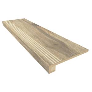 Ступень Ametis by Estima Daintree 34941 Set/Steptrade/DA02_NS/33x120/S1/Riser/DA02_NS/14,5x120 33x120 неполированная с бортиком+Подступенок 14.5x120