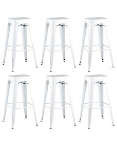Набор из 6 барных стульев Stool Group Tolix YD-H765 LG-02 X6 белый глянцевый