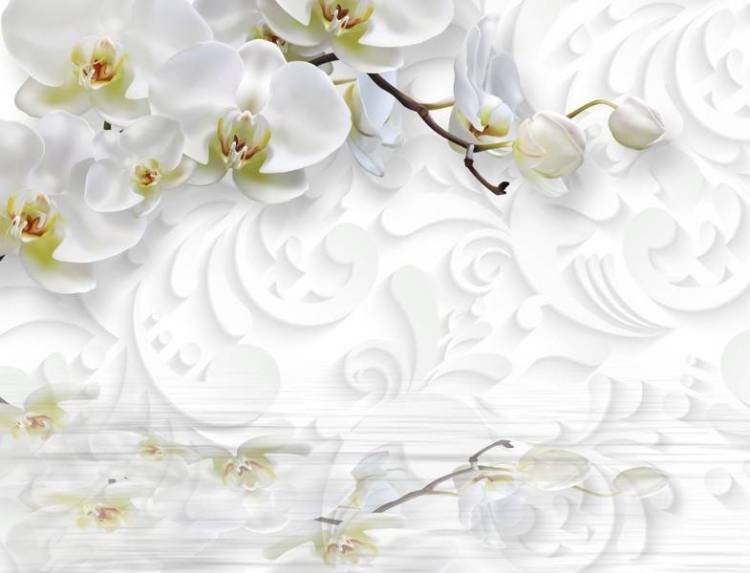 3D Фотообои Artegrafico «Орхидеи с романтичным узором» GM-087 канвас