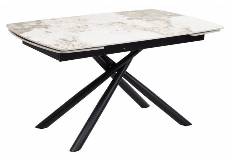 Стол Woodville Rivoli 525168 gloss luxury pandora sintered stone/black 140(200)x90x76
