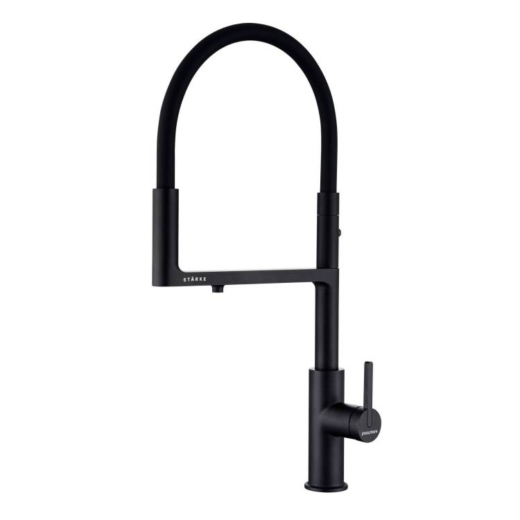 Смеситель для кухни Paulmark Tornado To213402-AN с гибким изливом, антрацит