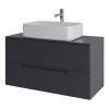 Тумба с раковиной Orange Line Li-100TugMDF+B07-600W графит матовый, 100 см