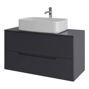 Тумба с раковиной Orange Line Li-100TugMDF+B07-600W графит матовый, 100 см
