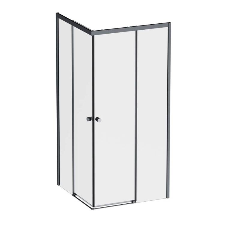 Душевой уголок AM.PM X-Joy W94G-403-9090-BТ Square Slide 90х90, черный, прозрачное