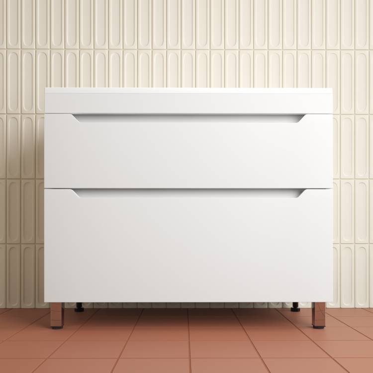 Тумба с раковиной Style Line Остин напольная, белая, раковина белая, 82x100x45