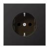 Розетка с заземлением с защитными шторками безвинтовой зажим Jung LS 990 dark AL1520KID