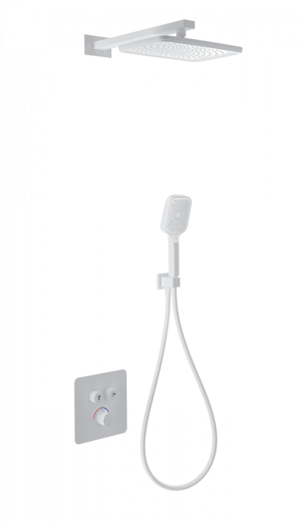 Душевой комплект Wonzon & Woghand WW-B4003-MW с термостатом, белый