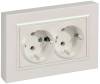 Розетка 2-местная с заземлением IEK Brite BR-R27-16-K36-F жемчуг