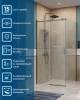 Душевой уголок BelBagno SOFT_CLOSE-2-A-1-100-C-GM профиль оружейная сталь, стекло прозрачное, 100x100x200 фото 10