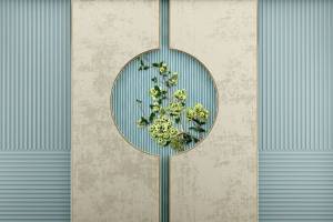 3D Фотообои Artegrafico «Объемная ветвь на ребристом фоне» OP-001 канвас