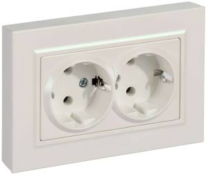 Розетка 2-местная с заземлением IEK Brite BR-R27-16-K36-F жемчуг