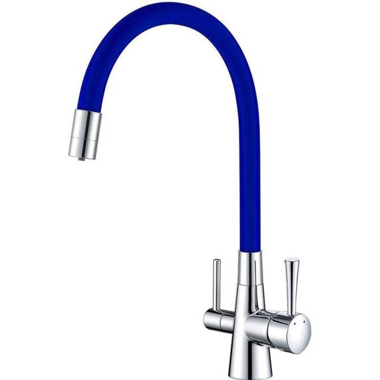 Смеситель для кухни Lemark Comfort LM3075C-Blue с гибким изливом