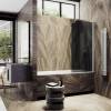 Шторка на ванну MaybahGlass MGV-614-5 поворотная, на монопетле, стекло графит матовый, профиль хром матовый, 1400x600 фото 3