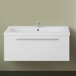 Тумба с раковиной 1MarKa Соната 90П с 1 ящиком, белый глянец