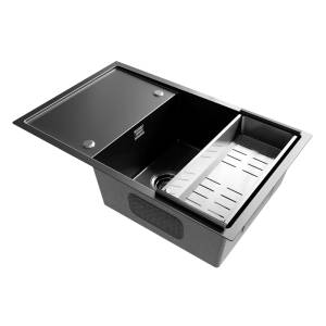 Кухонная мойка Ulgran Steel 780x500 черная брашированная сталь