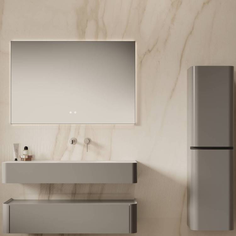 Тумба с раковиной Vincea Caprise 1200 1 выкатной ящик, светло-серый матовый