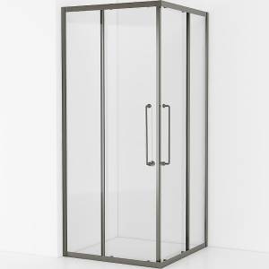 Душевой уголок Cezares Relax RELAX-304-A-2-90-C-GM оружейная сталь, стекло прозрачное, 90x90
