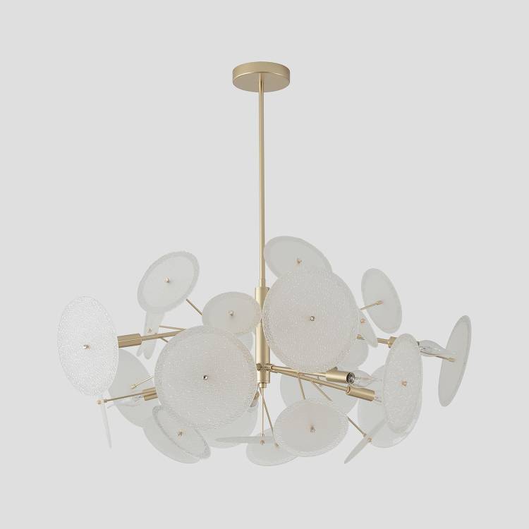 Большая люстра на штанге Crystal Lux DANDELION SP10 GOLD