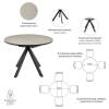 Стол Bradex Home Rudolf RF 0522 белый мрамор, чёрный 90(120)x90x75 фото 14