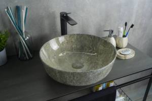 Раковина Gid Esfera Mnc498 54438 глянцевая, под камень, 41.5x41.5x13.5