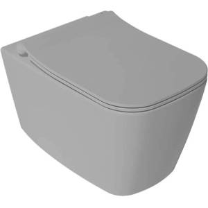Унитаз подвесной Isvea VEA Cubo 10VA02001SV-2V безободковый, сиденье с микролифтом, серый камень матовый