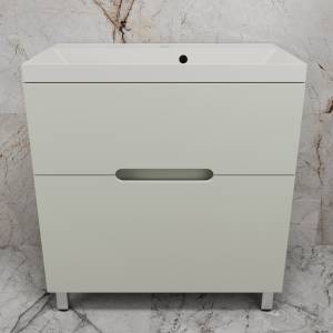 Тумба с раковиной Style Line Матис 80 напольная, олива, раковина жасмин, 82x80x45