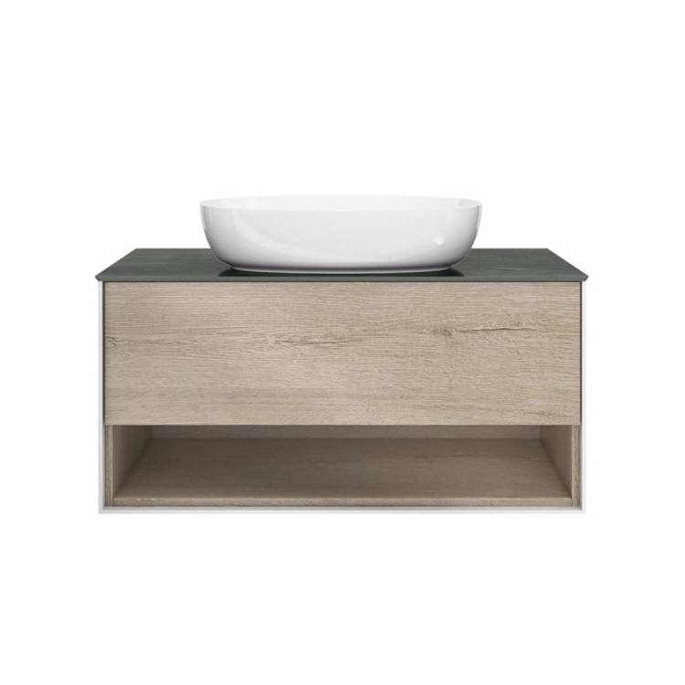 Тумба под раковину Kerama Marazzi Plaza Modern PLB.M.100.1\OAK.O подвесная 100 дуб орегон 1 ящик + полка