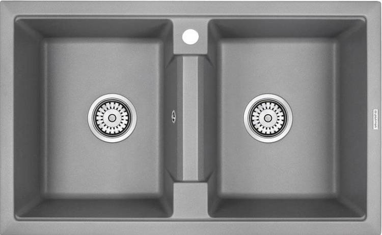 Мойка кухонная Paulmark Tandem PM238150-GRM серый металлик