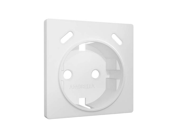 Лицевая панель для электрической розетки с заземлением со шторками 2USB C+C Ambrella Volt Alfa AP1305 белый матовый