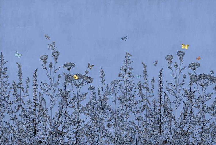 Фреска Ortograf Flora 31064 Adalina dark blue Кракелюр Золото FK-G
