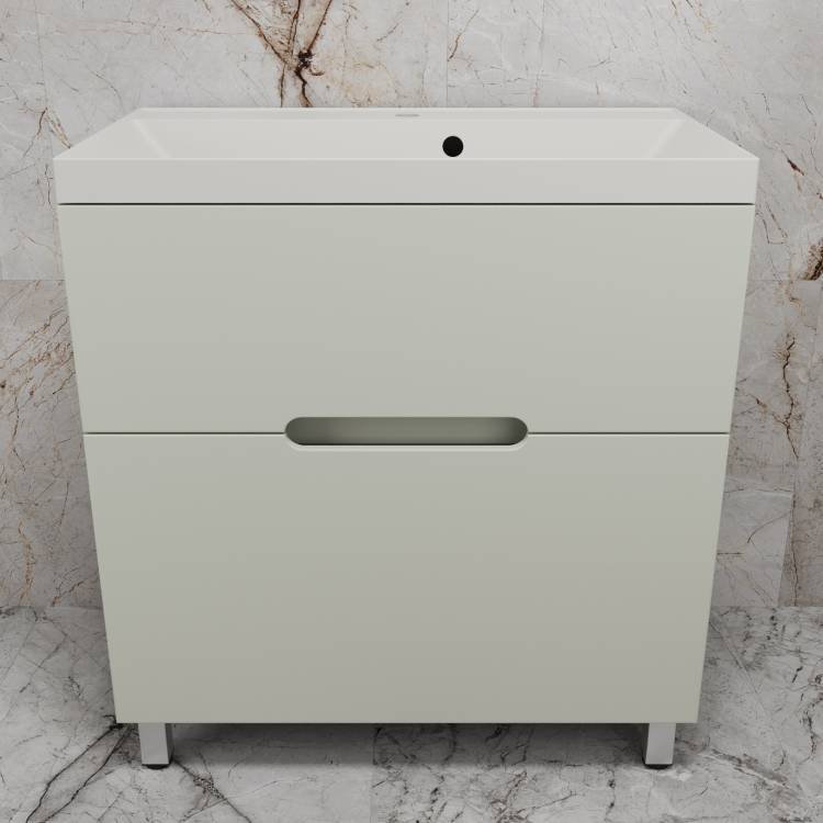 Тумба с раковиной Style Line Матис 80 напольная, олива, раковина жасмин, 82x80x45