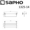 Полка SAPHO ASTOR металлическая для полотенец, 670мм, хром фото 3