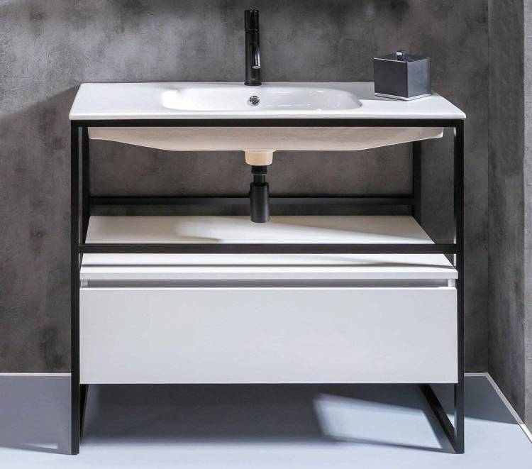 Тумба с раковиной Armadi Art Loft 100 белая, напольная