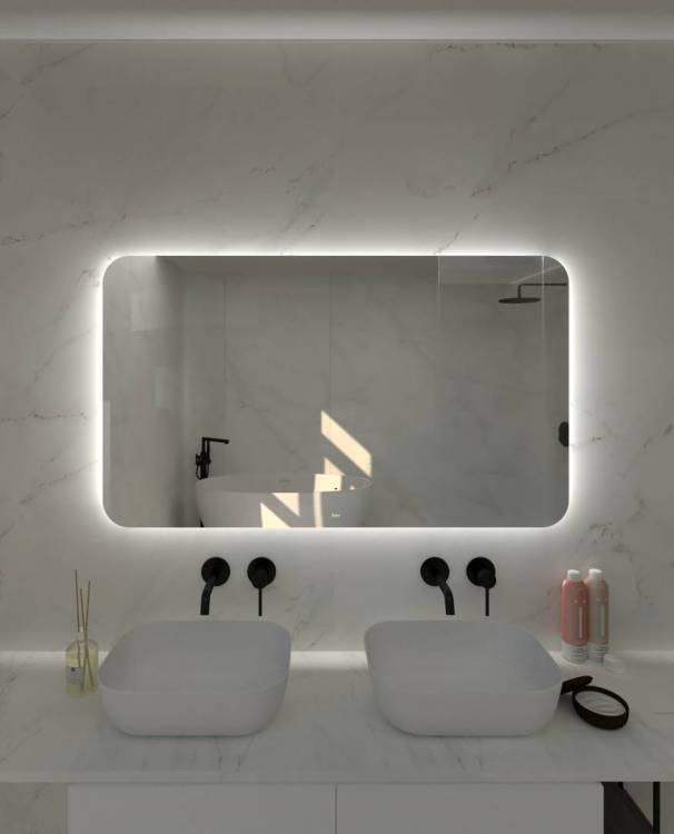 Зеркало Sintesi Salerno 100 SIN-SPEC-SALERNO-100 с LED-подсветкой 1000х700, с подогревом
