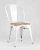 Набор из 6 стульев Stool Group Tolix YD-H440B-W LG-02 X6 белый глянцевый, светлое дерево фото 2