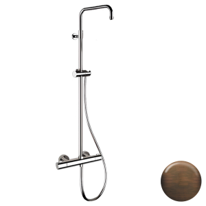 Душевая стойка Remer Elegance EQ32ASSDBR с термостатом, бронза масляная